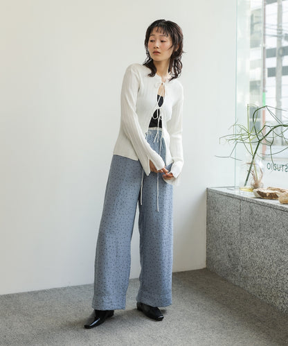 前後2WAYリボン付ニットカーディガン