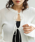 前後2WAYリボン付ニットカーディガン