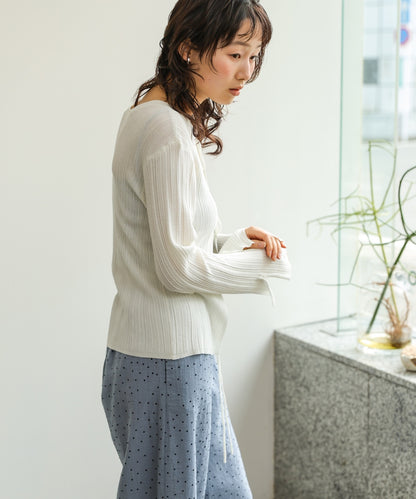 前後2WAYリボン付ニットカーディガン