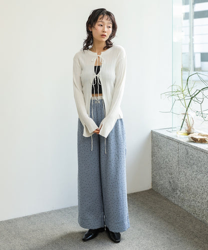 前後2WAYリボン付ニットカーディガン