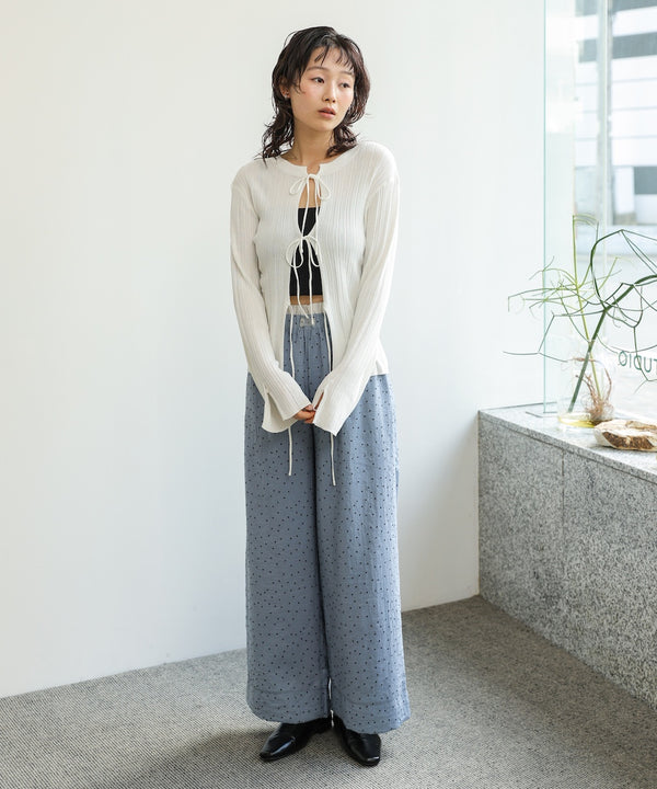 前後2WAYリボン付ニットカーディガン