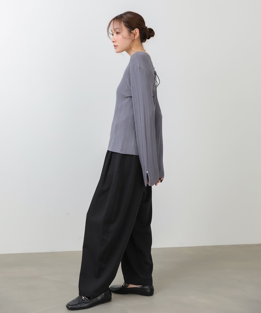 前後2WAYリボン付ニットカーディガン