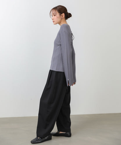 前後2WAYリボン付ニットカーディガン