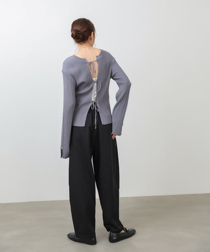 前後2WAYリボン付ニットカーディガン