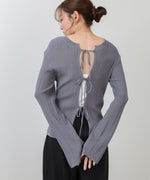 前後2WAYリボン付ニットカーディガン