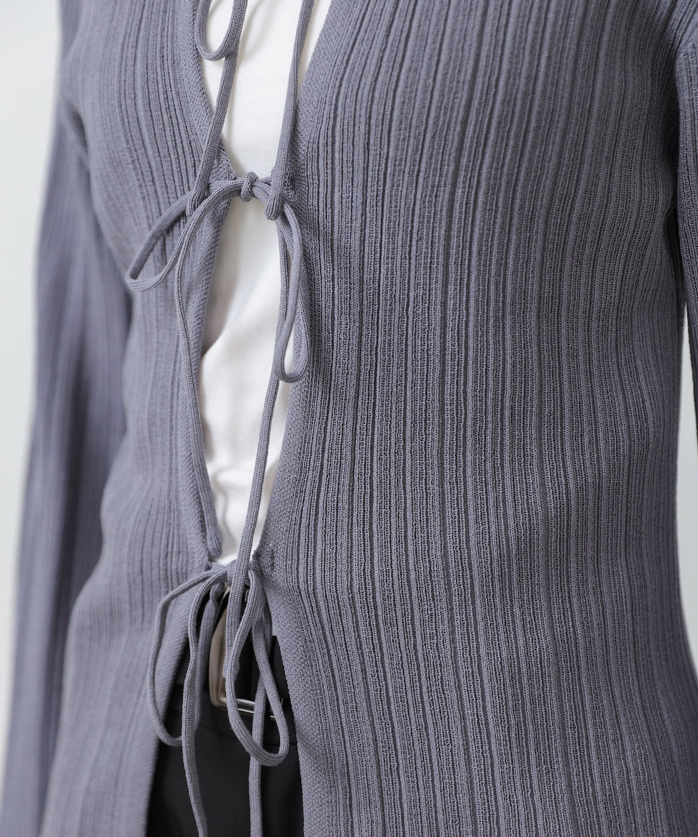 前後2WAYリボン付ニットカーディガン