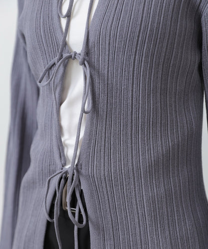 前後2WAYリボン付ニットカーディガン