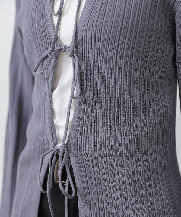 前後2WAYリボン付ニットカーディガン