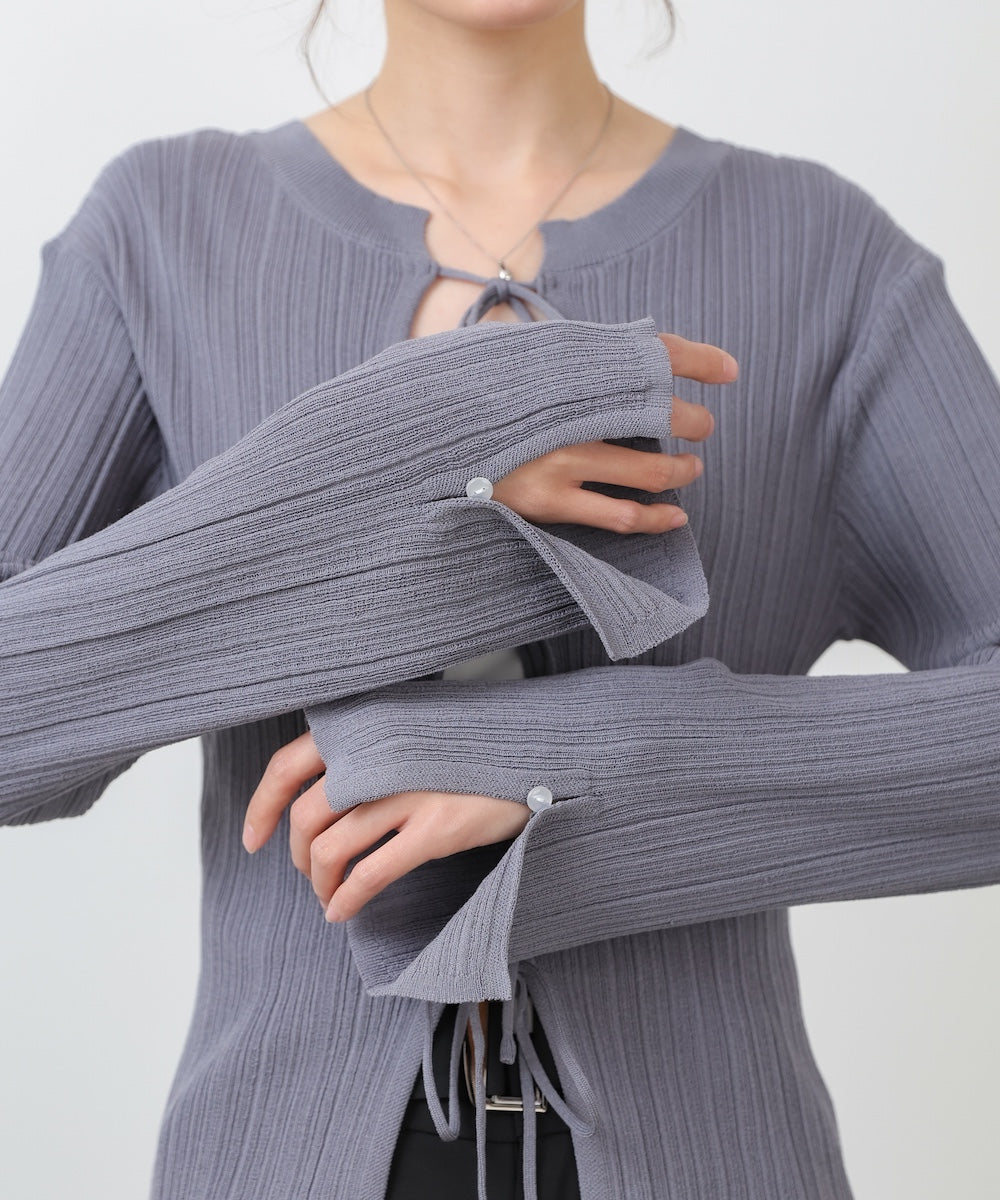 前後2WAYリボン付ニットカーディガン