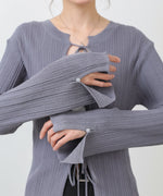 前後2WAYリボン付ニットカーディガン