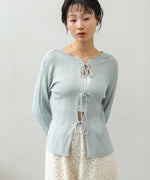 前後2WAYリボン付ニットカーディガン