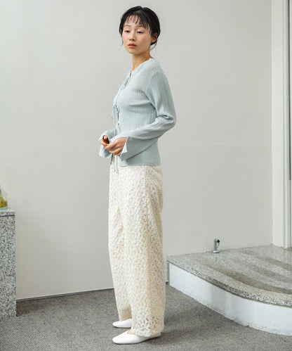 前後2WAYリボン付ニットカーディガン