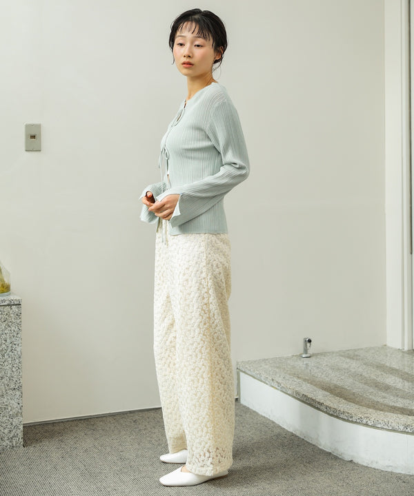 前後2WAYリボン付ニットカーディガン