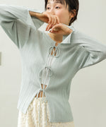 前後2WAYリボン付ニットカーディガン