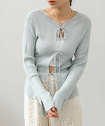 前後2WAYリボン付ニットカーディガン