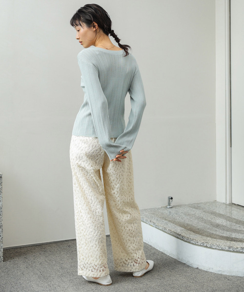 前後2WAYリボン付ニットカーディガン