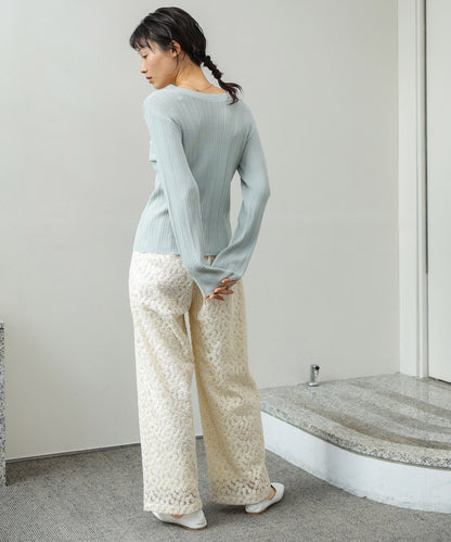 前後2WAYリボン付ニットカーディガン