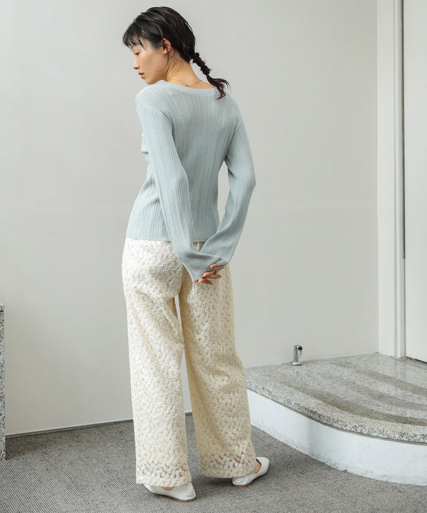 前後2WAYリボン付ニットカーディガン