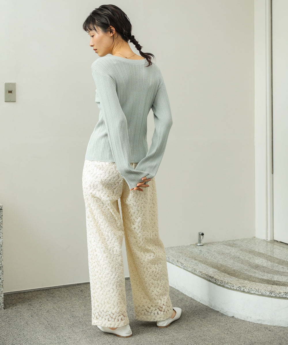 前後2WAYリボン付ニットカーディガン