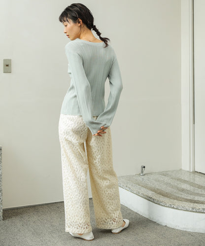 前後2WAYリボン付ニットカーディガン