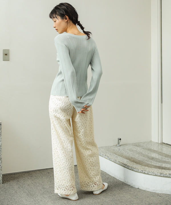 前後2WAYリボン付ニットカーディガン