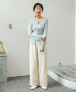 前後2WAYリボン付ニットカーディガン