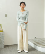 前後2WAYリボン付ニットカーディガン