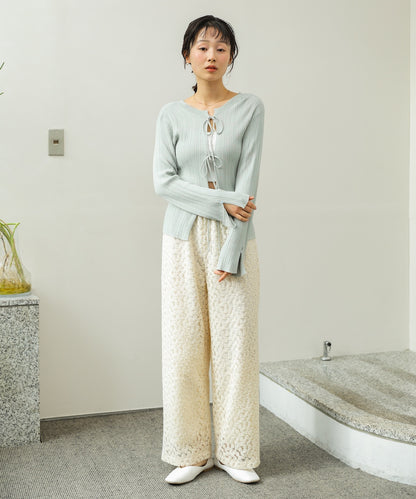 前後2WAYリボン付ニットカーディガン