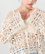 クロシェミックス編みカーディガン