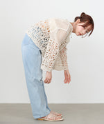 クロシェミックス編みカーディガン