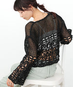 クロシェミックス編みカーディガン