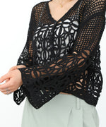 クロシェミックス編みカーディガン