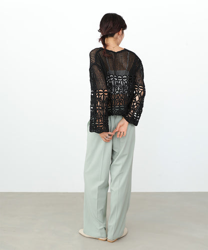 クロシェミックス編みカーディガン