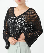 クロシェミックス編みカーディガン