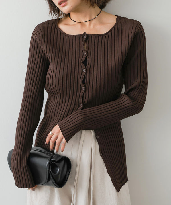前後2WAYホールデザインニットカーディガン