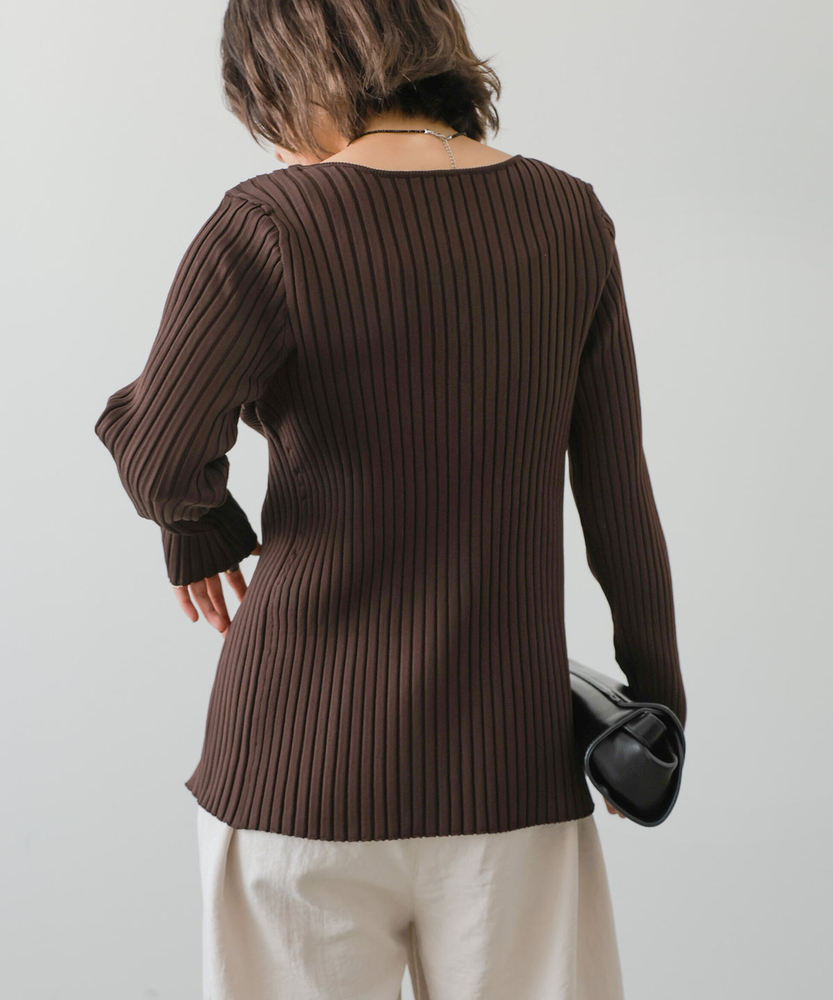 前後2WAYホールデザインニットカーディガン