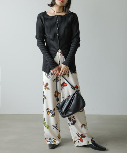 前後2WAYホールデザインニットカーディガン