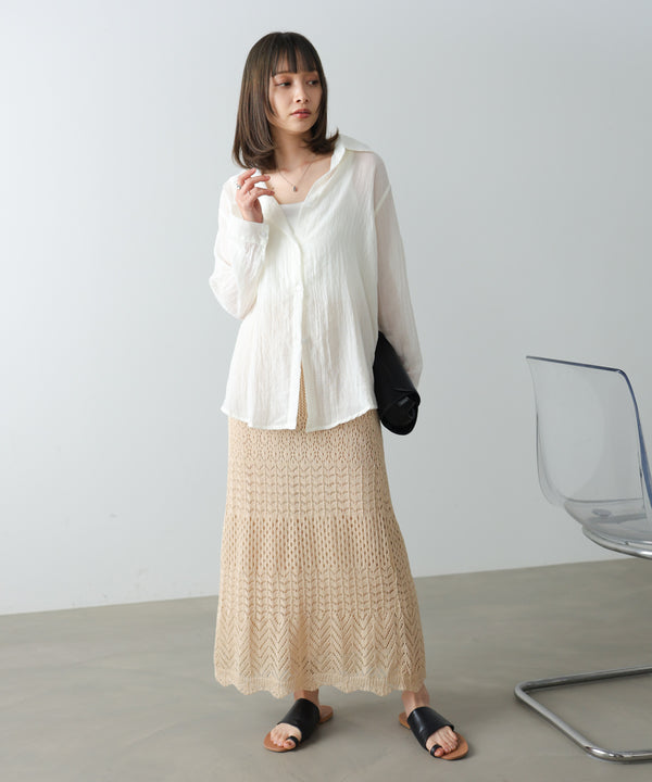 ミックスカギ編みスカート