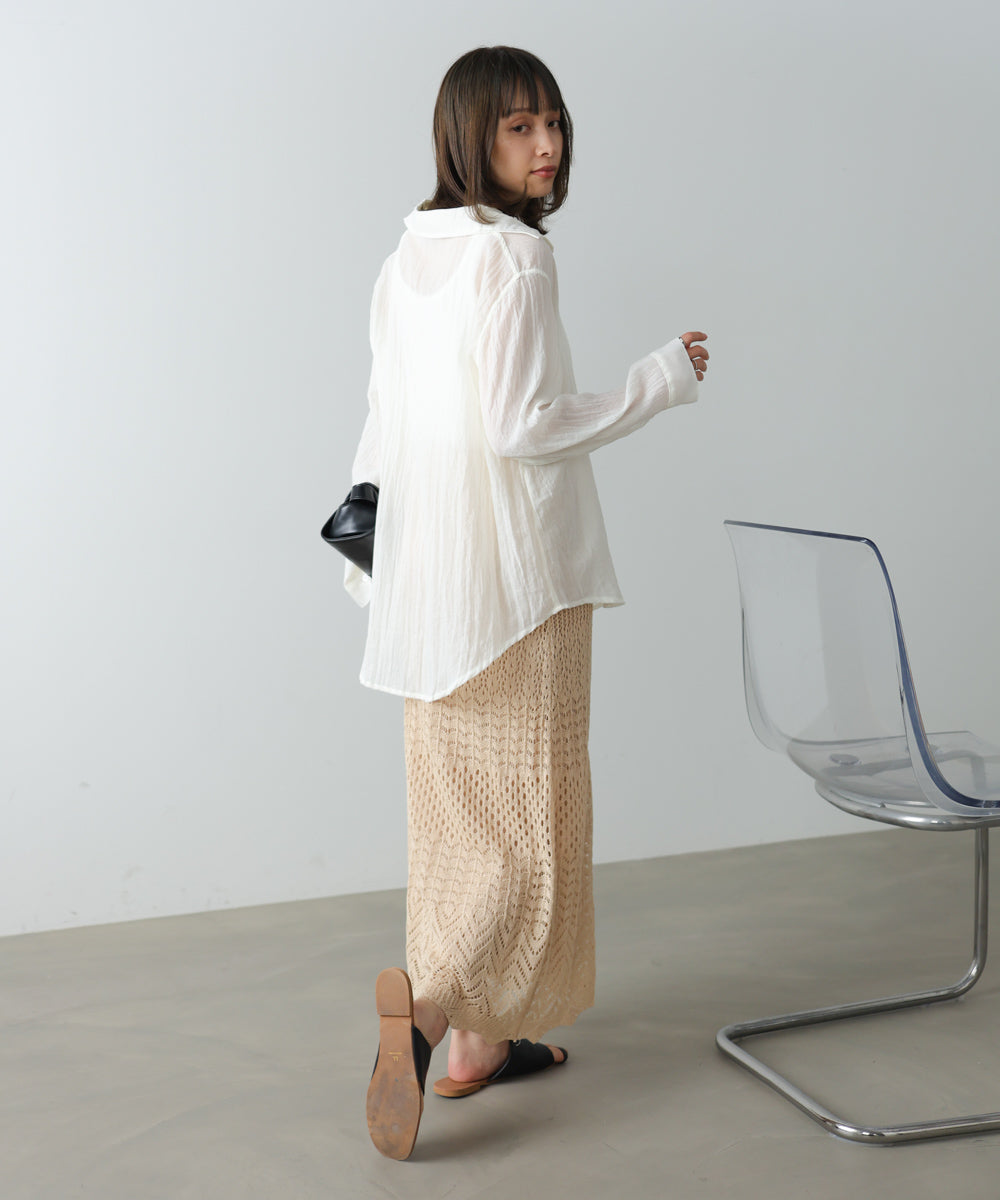 ミックスカギ編みスカート