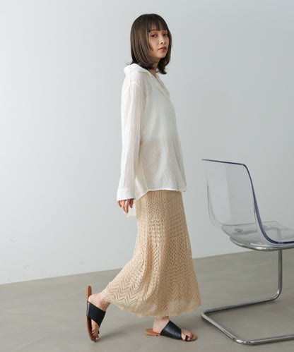 ミックスカギ編みスカート