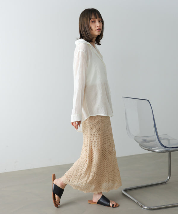 ミックスカギ編みスカート