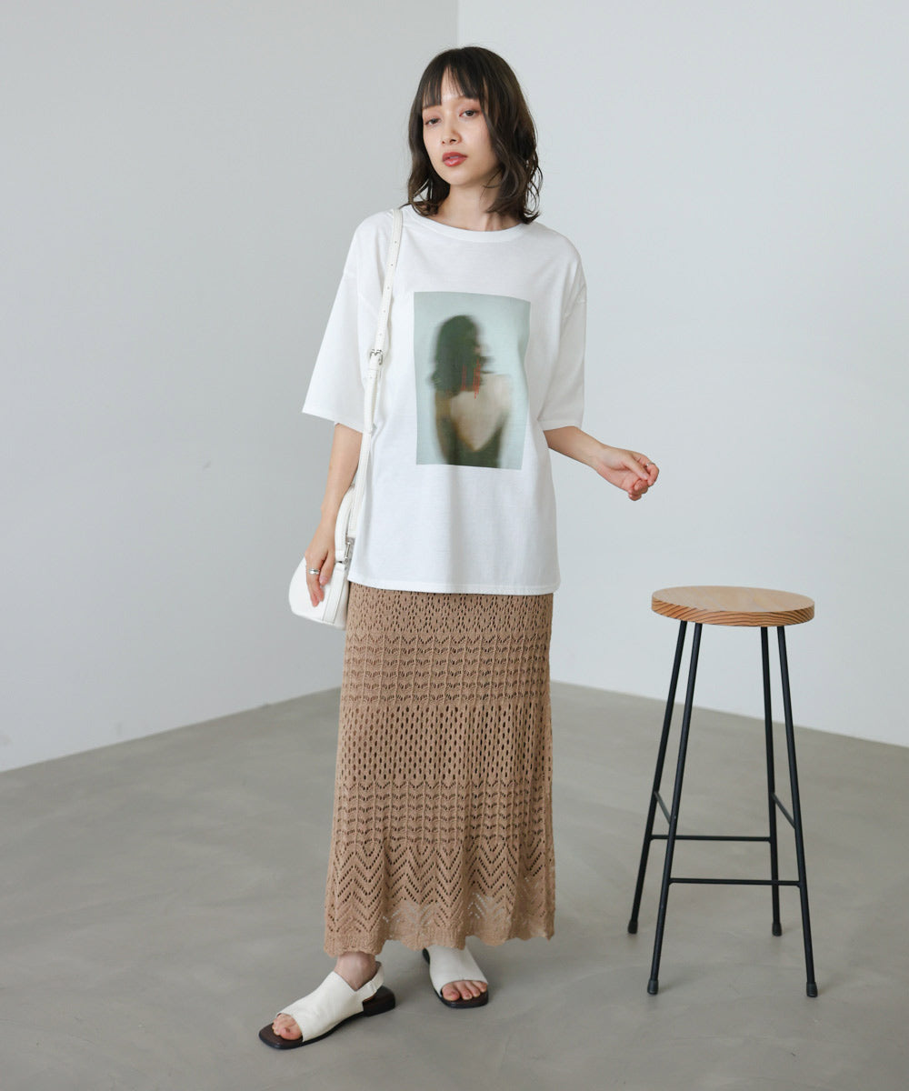 ミックスカギ編みスカート