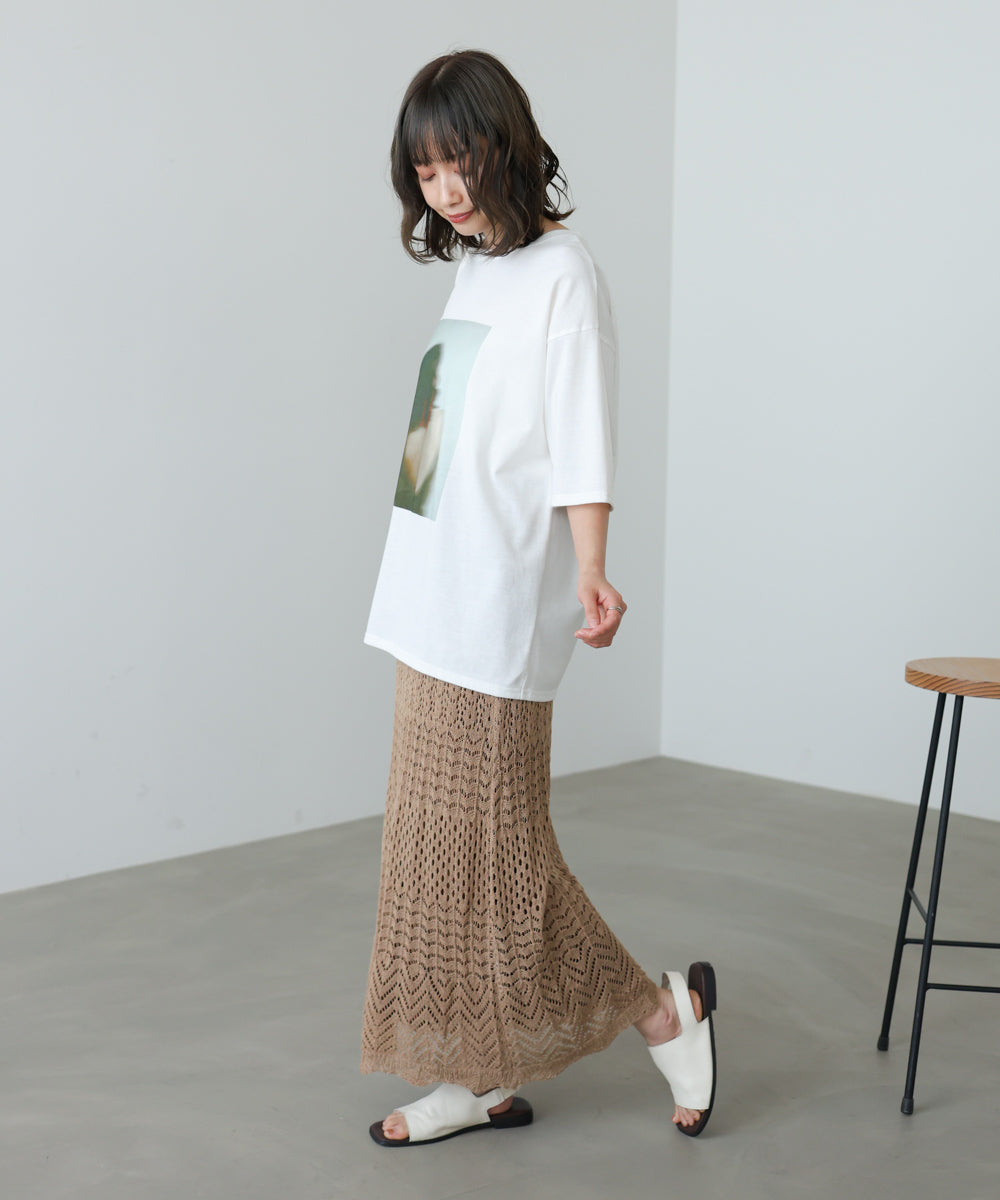 ミックスカギ編みスカート