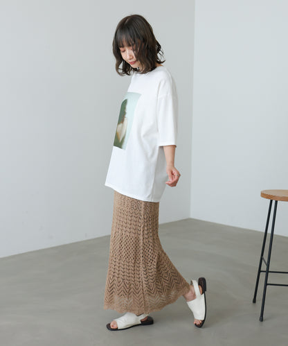 ミックスカギ編みスカート