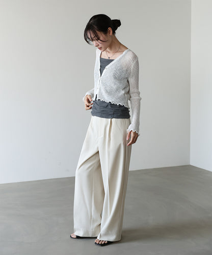 パールボタンフリルカーデ