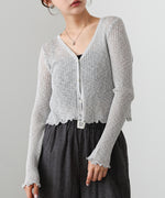 パールボタンフリルカーデ