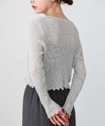 パールボタンフリルカーデ