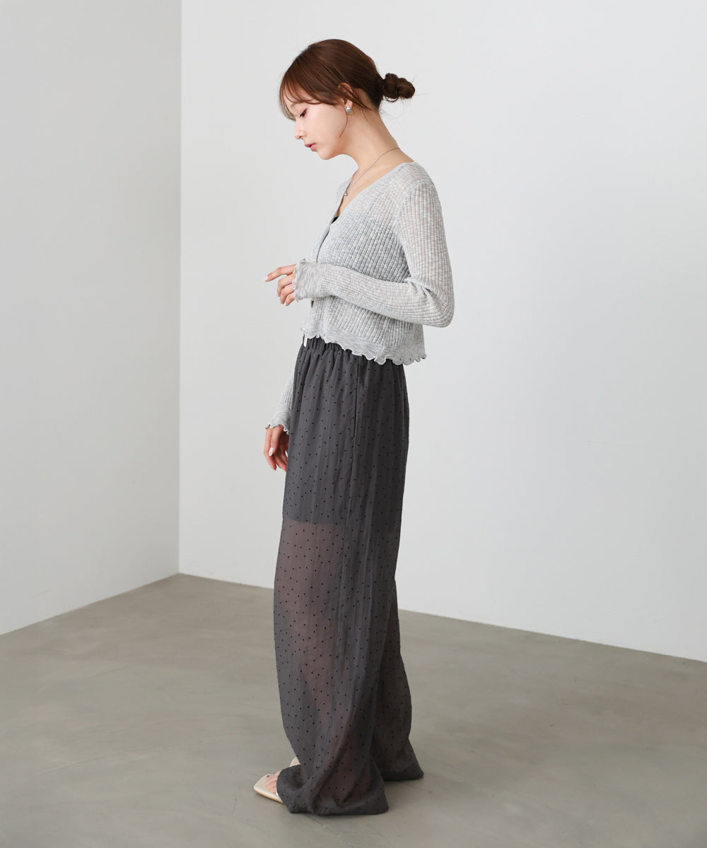 パールボタンフリルカーデ