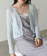 パールボタンフリルカーデ