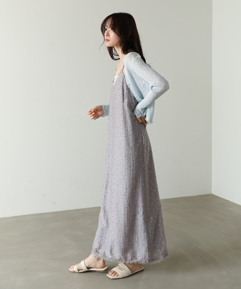 パールボタンフリルカーデ